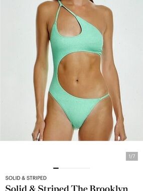 SOLID & STRIPED The Brooklyn Seafoam Green Cutout One-Piece Swimsuit NWT Size S